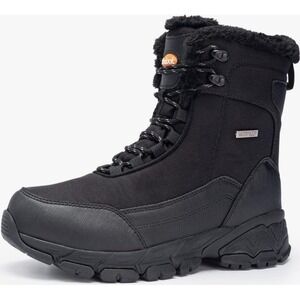 Shulook Mens Waterproof Snow Boots Black Faux Fur Lined Insulated Winter ‎ 9.5